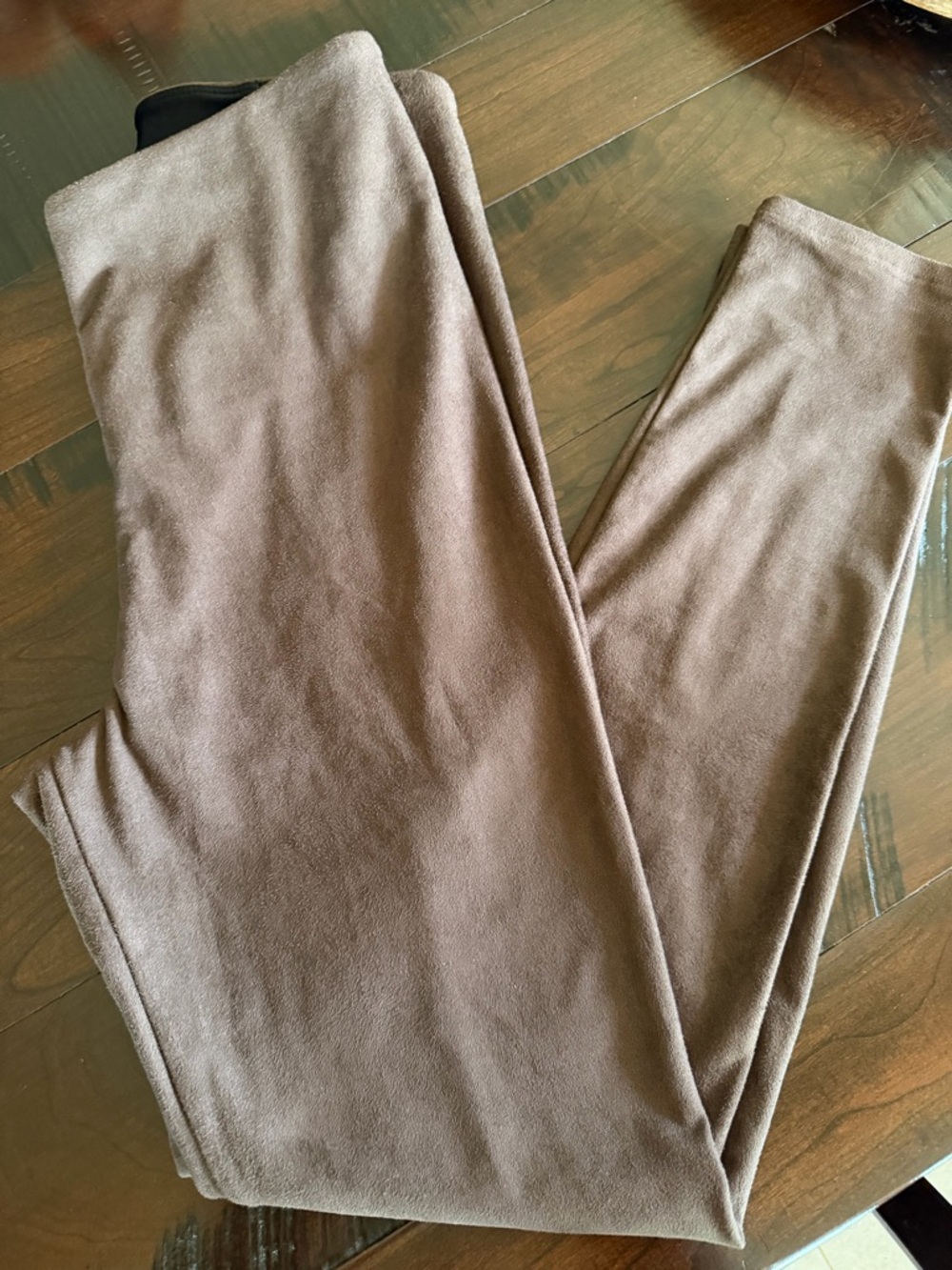Lysse Brown Velvet-Look Leggings
